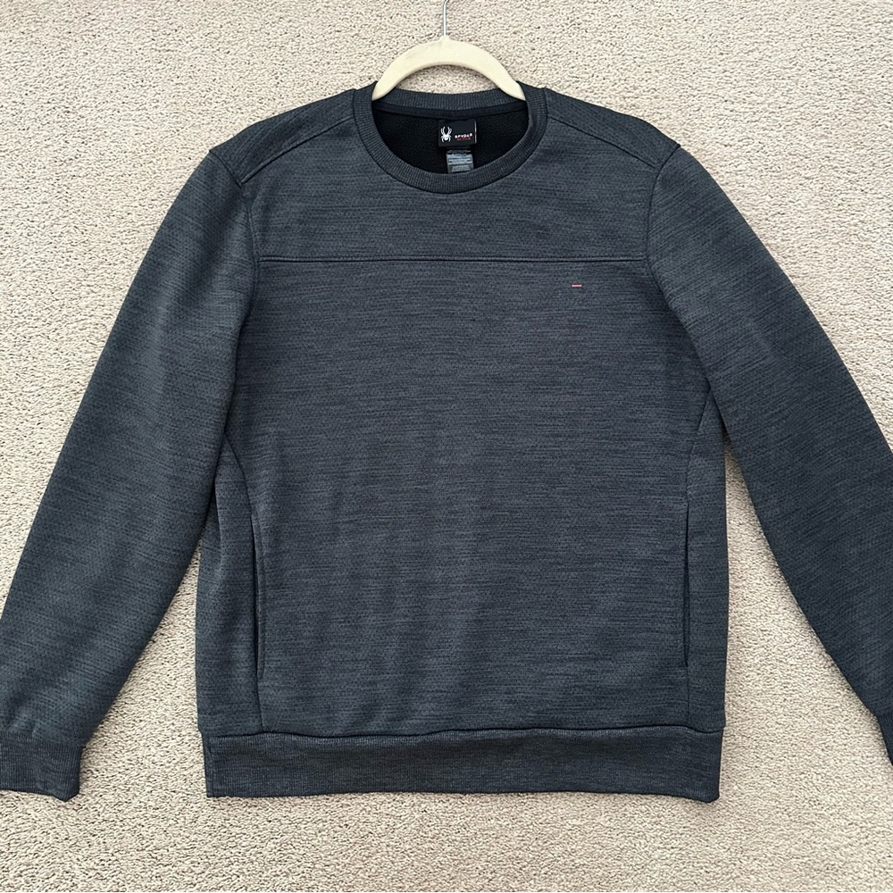 Spyder Active Charcoal Grey Fleece Pullover Sweatshirt Jacket / Base Layer Ski